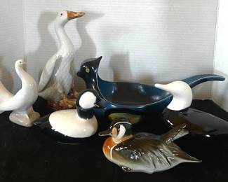 Collectible Ceramic Duck Bird Figurines Finland, Russia, Spain