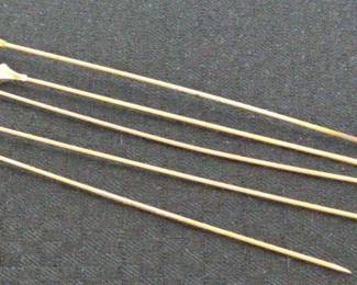 Antique Victorian Gold Filled Hat Pins 1w Green Stone