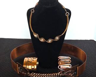MCM Solid Copper Belt 2 Modernist Cuffs