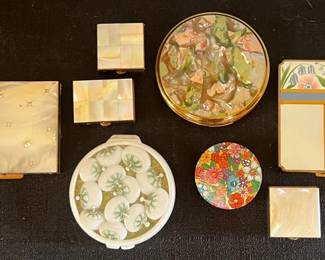 Vintage Compacts Pill Boxes Elgin, MotherofPearl