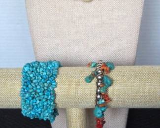 Antique Newer Coral Turquoise Bone Jewelry