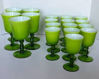 Rare MCM Carlo Moretti Italy, Lime Green Cased Glass