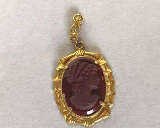 Antique Cameo Pendants Shell, Carnelian or Glass