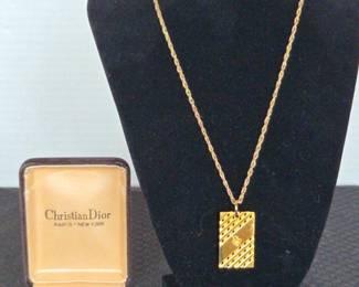 Christian Dior Pendant, Chain And Earrings