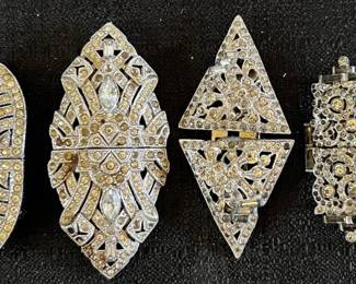 Rare Early Trifari Signed ClipMates KTF Duette Pins