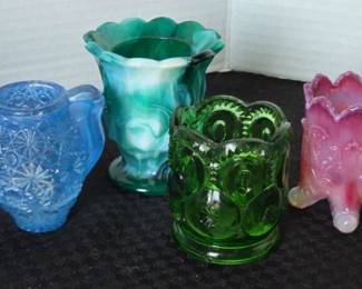 12 Antique Vintage Glass Toothpick Holders