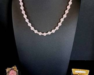 Pink Quartz Jewelry Carved Piece