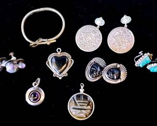 Vintage Mexican Sterling Stone Jewelry
