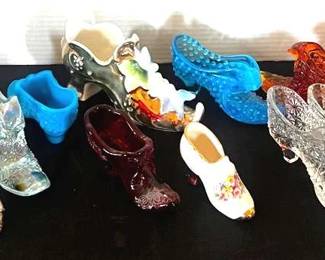 AntiqueVintage Glass Porcelain Shoes Fenton, Victorian
