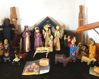 Ethnic Folk Art Nativity Figurines