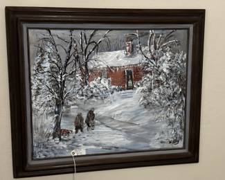 Oil on Canvas…Winter Scene $ 95