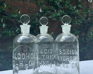 T.C. Wheaton Co. Glass Embossed Apothecary Bottles