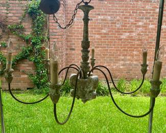 Weathered French Cottage 6-light chandelier