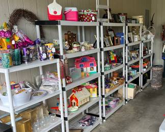 Fun stuff in the garage because the house is too full!