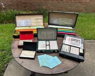 Vintage Mahjong and domino sets