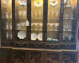 Drexel Chinoiserie lighted China Hutch