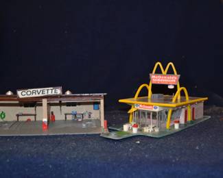 Train village - auto shop and McDonalds