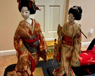 Vintage Japanese Dolls on Stands