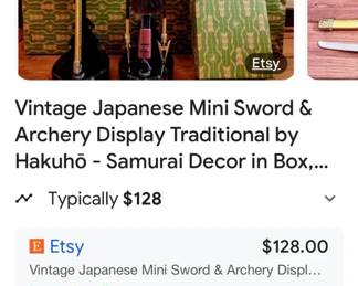 Japanese sword and bow and arrow set small