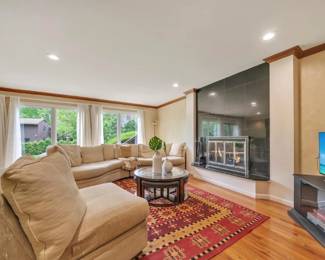 Sectional sofa for sale, Carpet, TV, Stand, round table with benches under