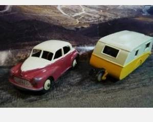 Example of die-cast car and trailer