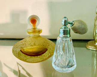 Fifth Avenue and Waterford crystal perfume bottle and atomizer