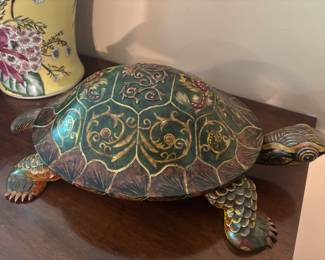 Castilian Imports painted wooden turtle box