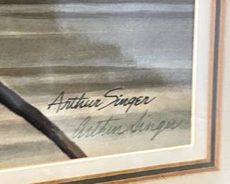 Kingfisher Birds Art Print by Arthur Singer. Signed, Framed, all certificates