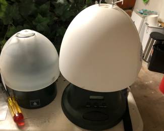 Coleman oil lamp, battery powered lamp