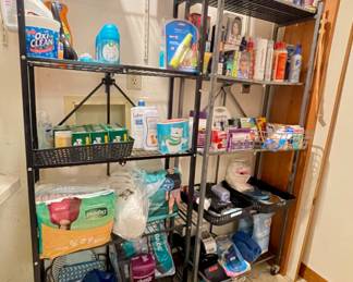 Bath and beauty supplies, toiletries, hair supplies, electric dryers and curling irons