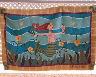 Mermaid designed rug, Artist Kathleen Taylor