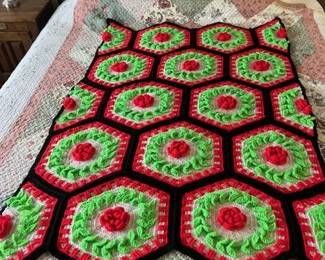 Vintage crochet Afghan blanket