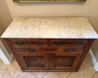 Asking Price: $675
Approx Measurements: 44"w x 18.75"d x 38"h
Item: Antique Marble Top Buffet