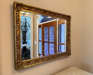Asking Price: $150
Approx Measurements: 29"w x 29"h x 2.25"d
Item: Antique, Gold, Beveled Grapevine Mirror