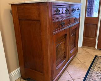 Asking Price: $675
Approx Measurements: 44"w x 18.75"d x 38"h
Item: Antique Marble Top Buffet