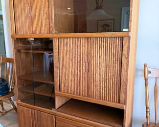 Asking Price: $75
Approx Measurements: 55w x 16d x 72h
Item: Solid Oak and Glass Multifunctional Cabinet