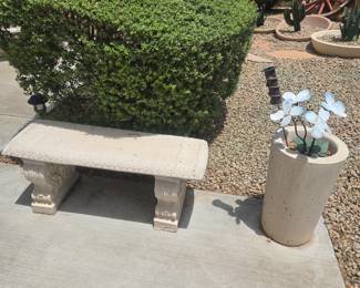 Several concrete patio pieces