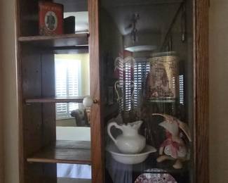 Antique curved glass cabinet