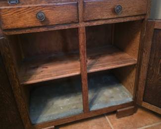 Antique cabinet flour base