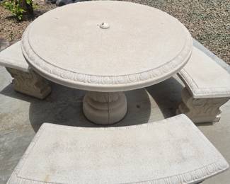 Concrete table with benches