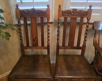 2-High back spindle chairs