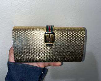 Authentic 1970’s Gucci barrel clutch