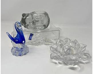 56 ArtfulGlassDecorMuranoSwanLotusWaterfordStopperCatVotive