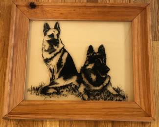 15 ArthurMillerEtchedGermanShepherdsFramed