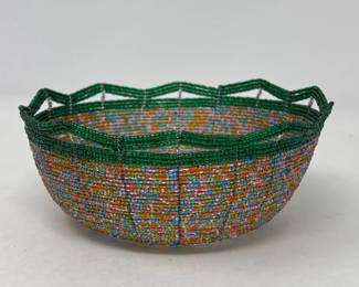 5 HandmadeZuluInspiredGlassBeadedBowl