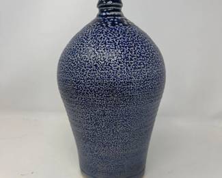 51 SpeckledBlueStudioPotteryVase1980sArtisanGlaze