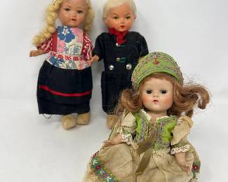 73 VogueDollDutchCelluloidBoyGirlVintageTrio