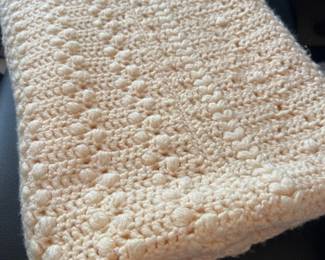 70 1960sButtercupYellowHandCrochetedBlanketMidCenturyWarmth