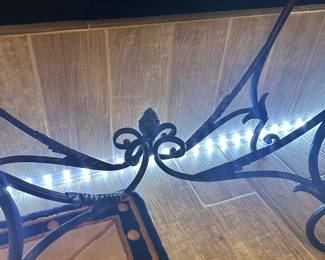 #70 - $90 - Metal & wood console table 36Wx16Dx30H