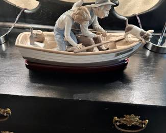 #60 - $225 - Lladro "Fishing with Gramps" #5215 - 16x6x8
